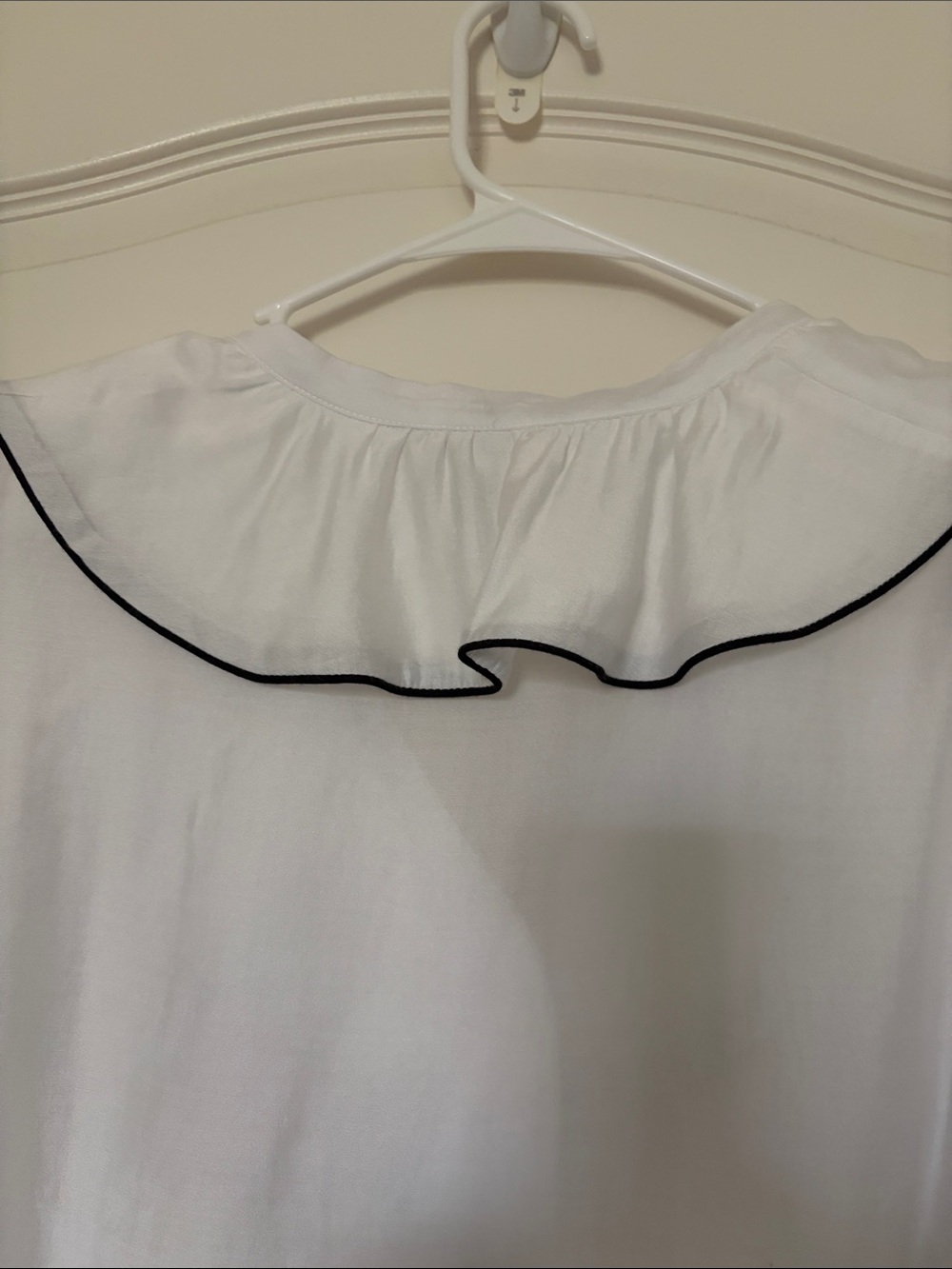 H&M White Ruffle-Trim Button Front Blouse - Picture 7 of 11